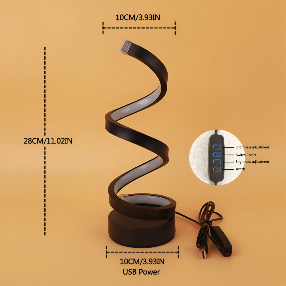 Spiral LED Table Lamp with Adjustable Color Temperature and Desk Light Function - Image 13