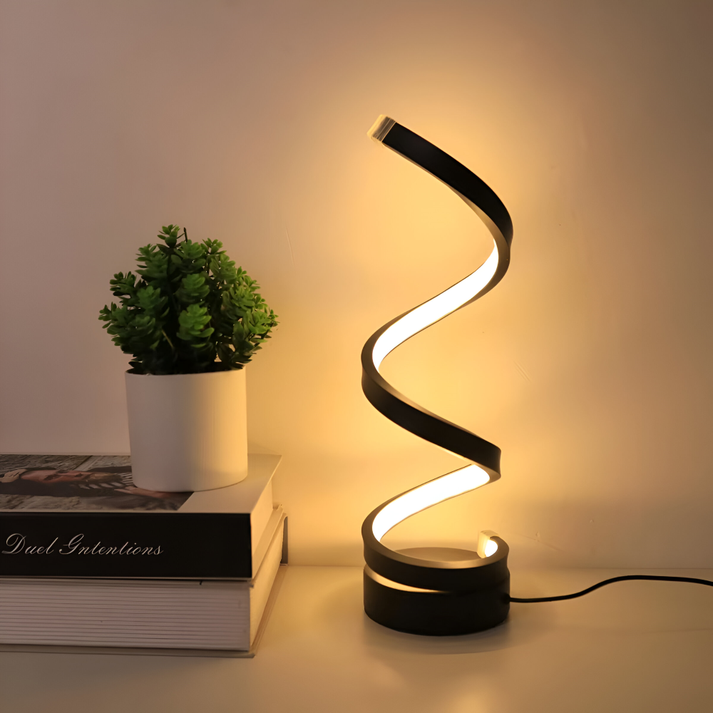 Spiral LED Table Lamp with Adjustable Color Temperature and Desk Light Function - Image 2