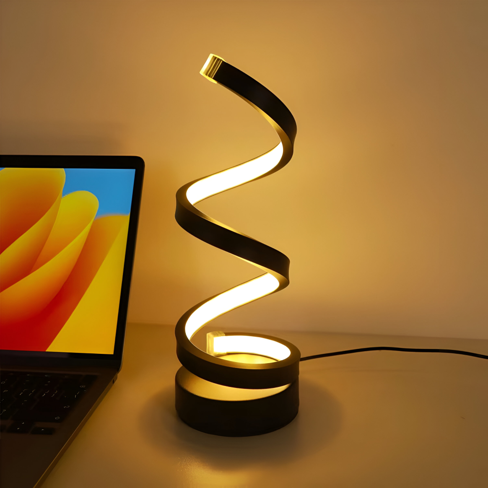 Spiral LED Table Lamp with Adjustable Color Temperature and Desk Light Function - Image 5
