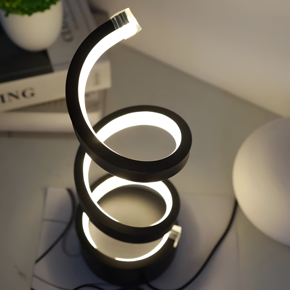 Spiral LED Table Lamp with Adjustable Color Temperature and Desk Light Function - Image 9