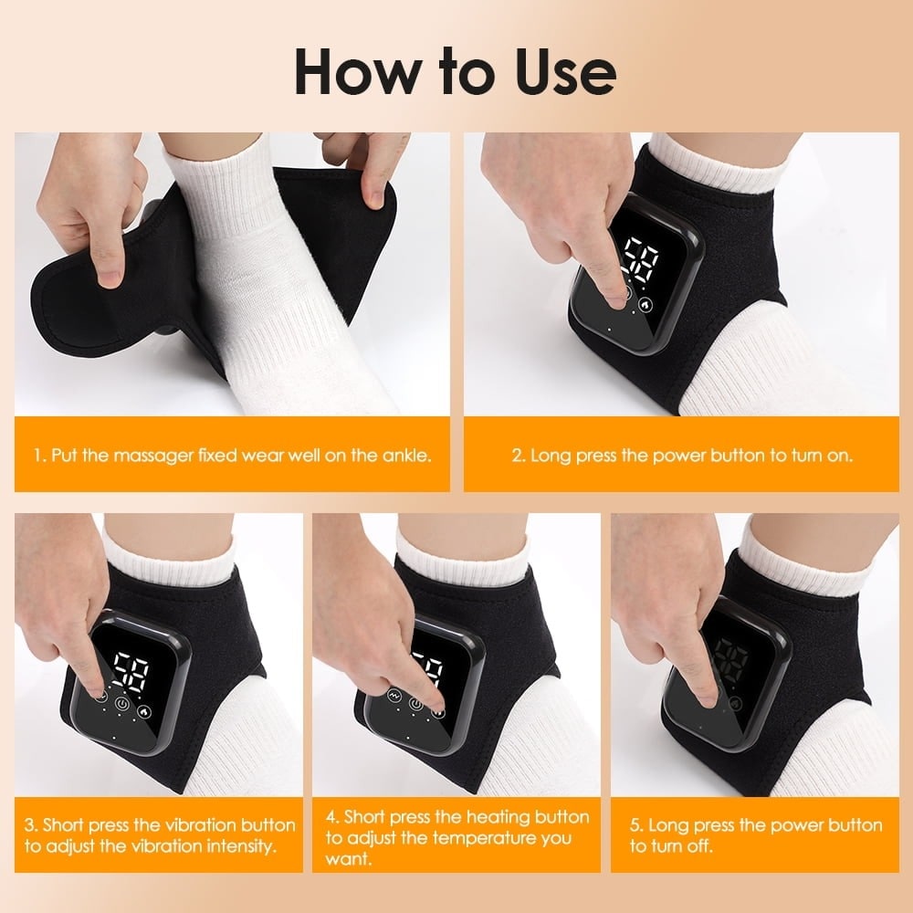 Sprained Ankle Elastic Bandage Lace Up Support with Heated Wrap and Vibration Massage Ice - Image 7