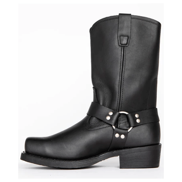 Square Toe Boots Mens Motorcycle Harness Leather Studs Non Slip Oil Resistant Sole - Image 6