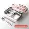 Stainless Steel Bento Lunch Box with Airtight Compartments and Included Cutlery - Image 4