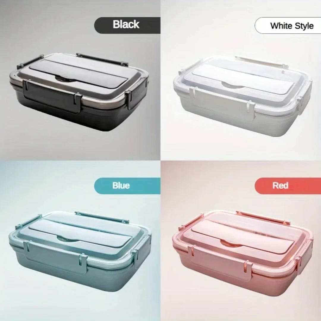 Stainless Steel Bento Lunch Box with Airtight Compartments and Included Cutlery - Image 7