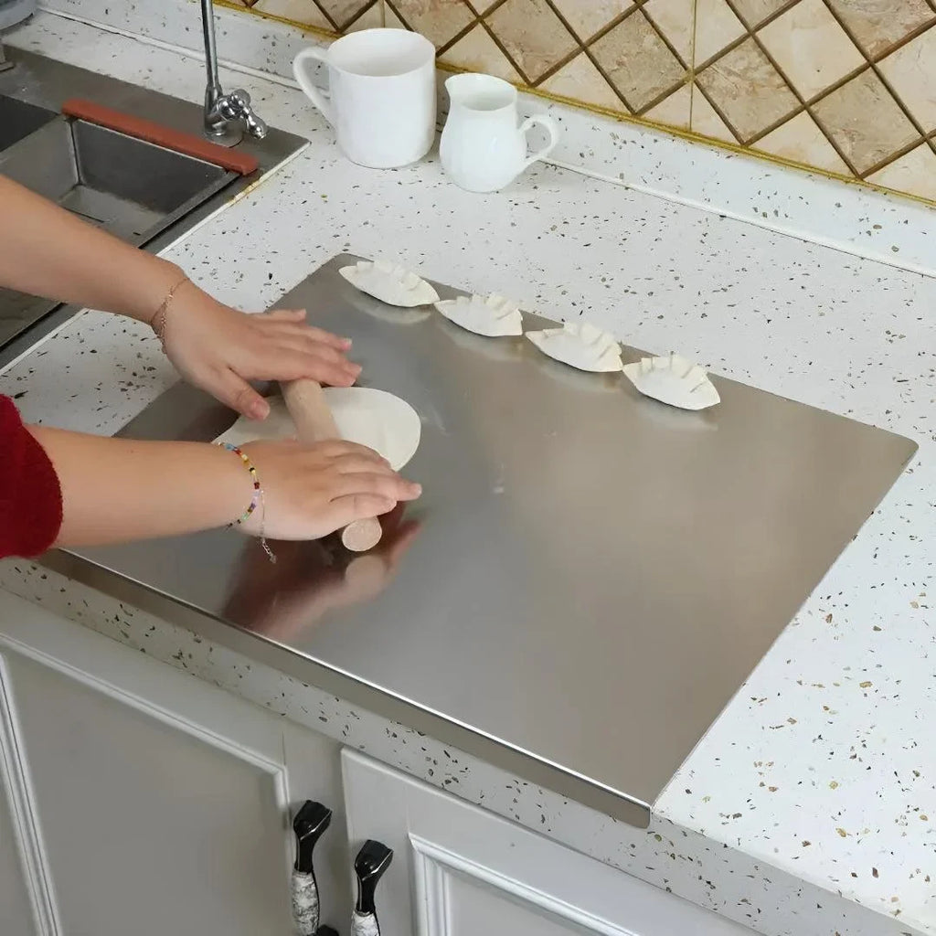 Stainless Steel Cutting Board with Spill Guard and Dishwasher Safe Design - Image 1