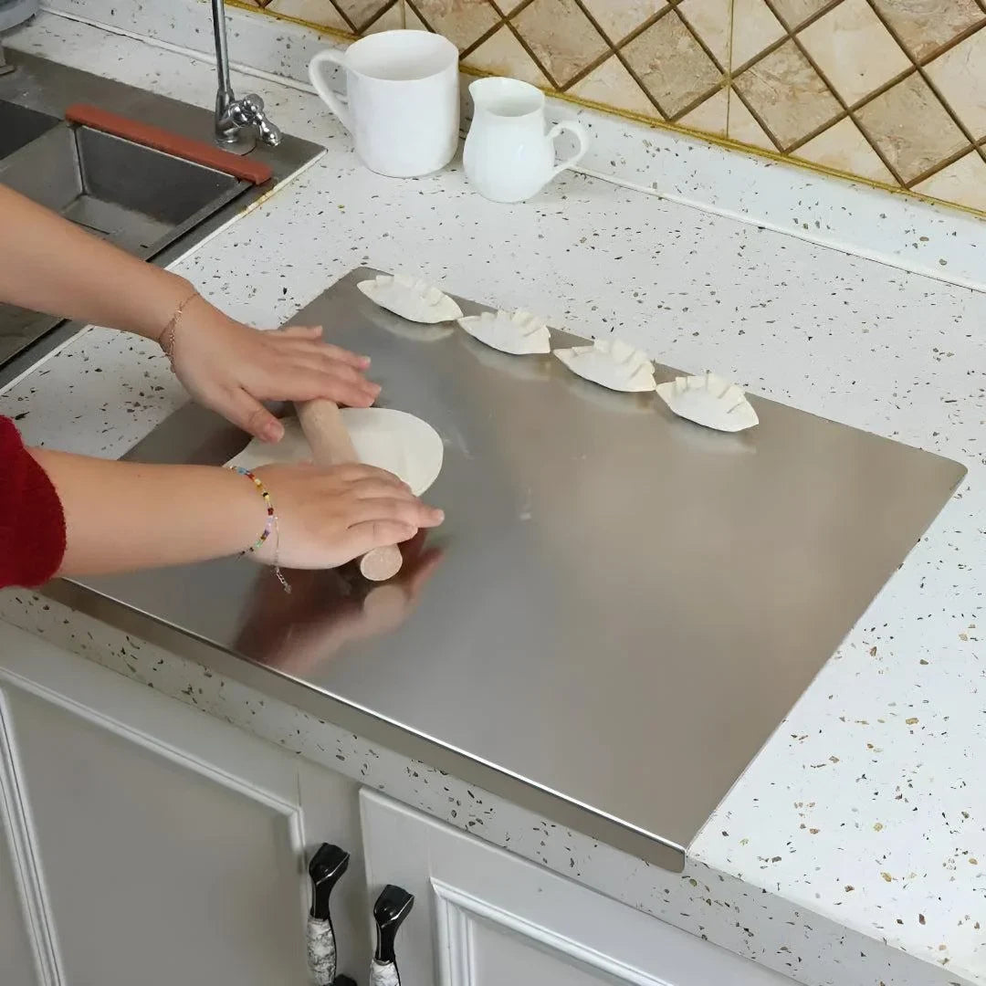 Stainless Steel Cutting Board with Spill Guard and Dishwasher Safe Design - Image 1
