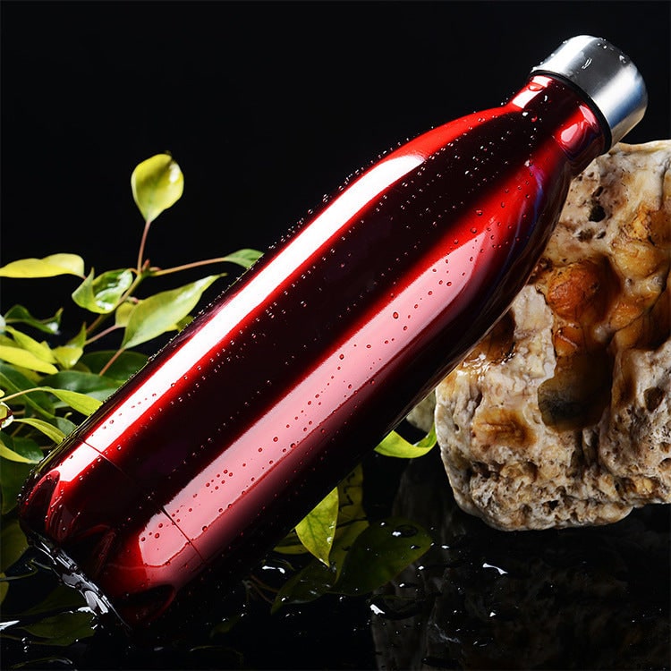 Stainless Steel Insulated Water Bottle Double Wall Screw Cap Portable Outdoor Thermal - Image 2