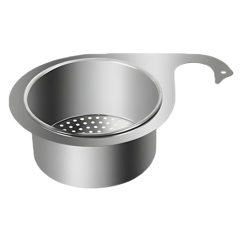 Stainless Steel Sink Strainer Basket with Hanging Faucet Mount and Quick-Drain Holes - Image 10