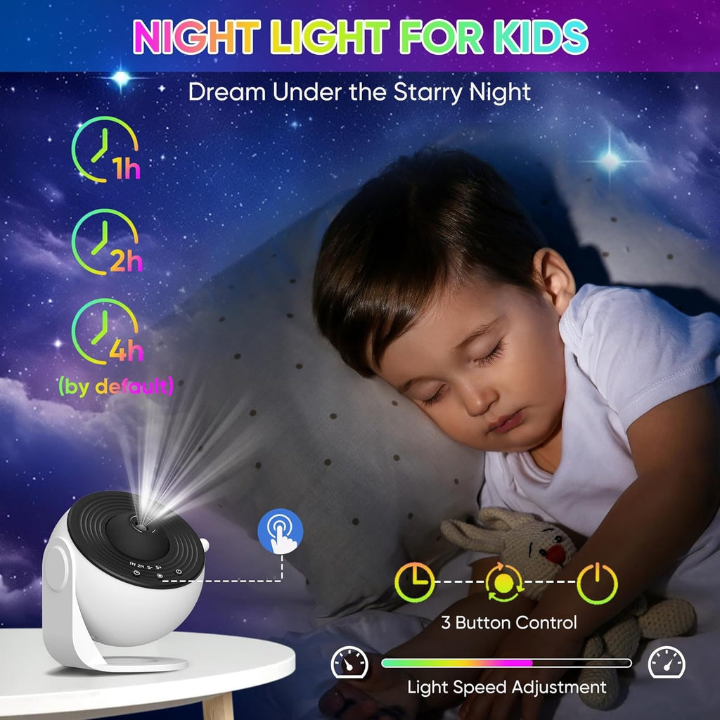 Star Projector Night Light with Galaxy Nebula Ceiling Projection and Adjustable Stand - Image 4