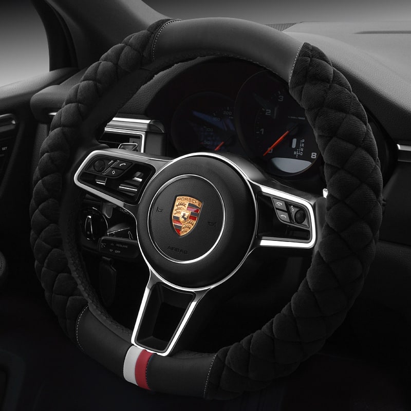 Steering Wheel Cover for Car with Plush Quilted Diamond Pattern and Padded Grip 38cm - Image 10