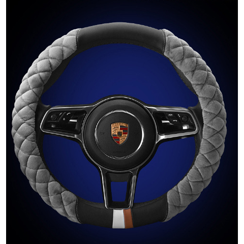 Steering Wheel Cover for Car with Plush Quilted Diamond Pattern and Padded Grip 38cm - Image 2