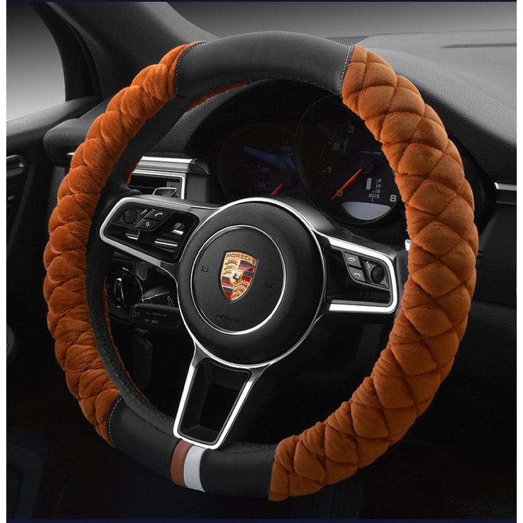 Steering Wheel Cover for Car with Plush Quilted Diamond Pattern and Padded Grip 38cm - Image 4