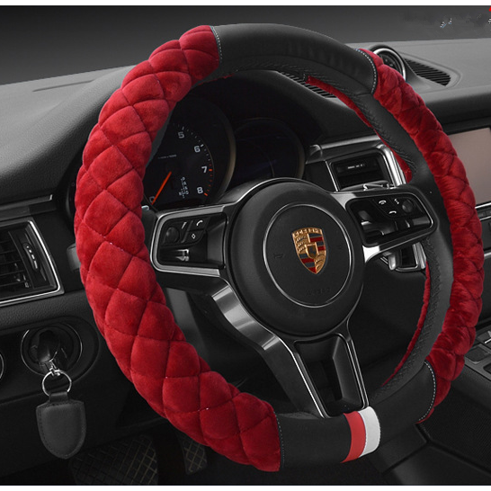 Steering Wheel Cover for Car with Plush Quilted Diamond Pattern and Padded Grip 38cm - Image 6