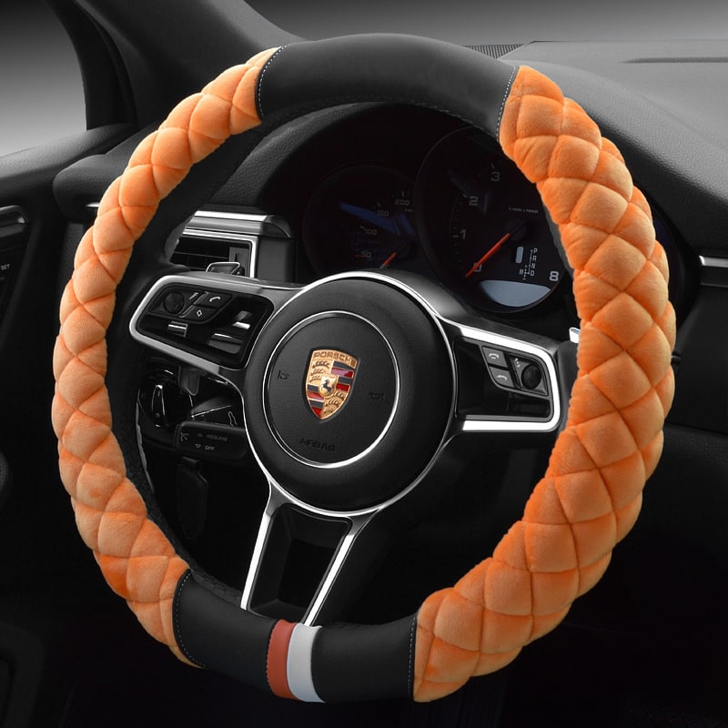 Steering Wheel Cover for Car with Plush Quilted Diamond Pattern and Padded Grip 38cm - Image 7