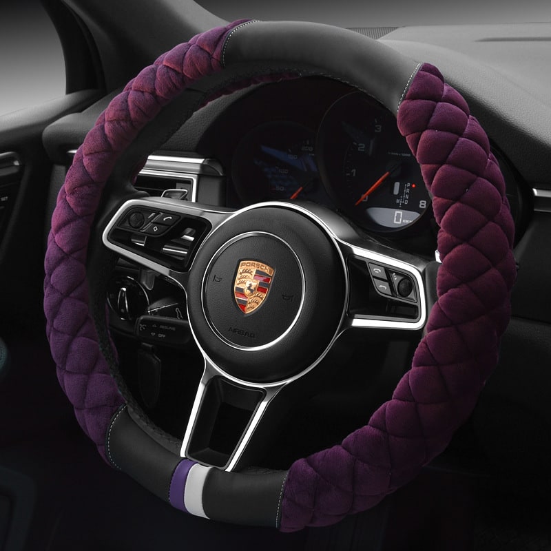 Steering Wheel Cover for Car with Plush Quilted Diamond Pattern and Padded Grip 38cm - Image 9