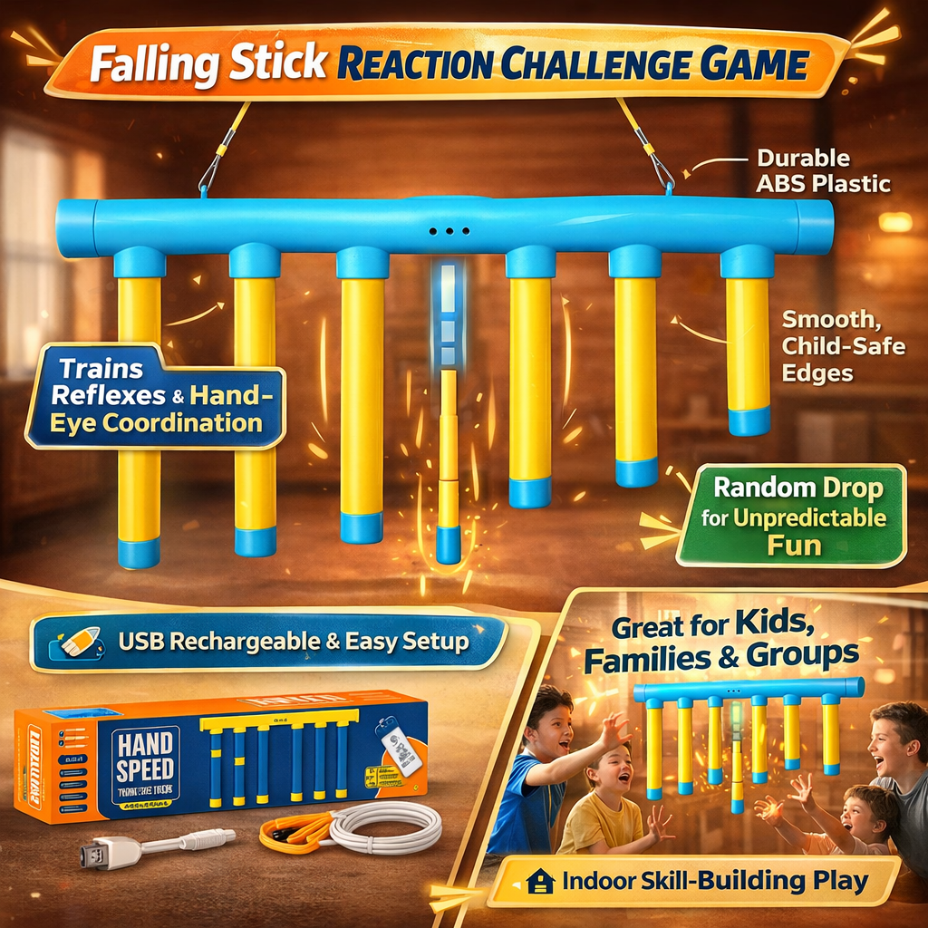 Stick Game Reaction Training Hand Eye Coordination Falling LED Rechargeable USB Drop - Image 5