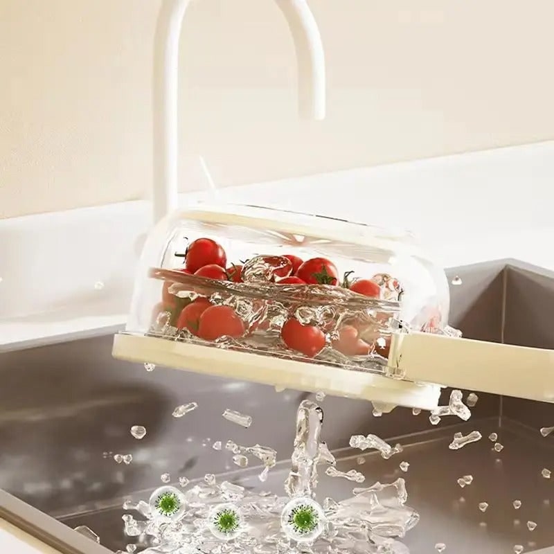 Storage Container with Draining Lid and Handle for Produce Washing and Refrigerator - Image 3
