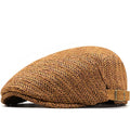 Straw Flat Cap with Breathable Chevron Weave and Adjustable Back Strap Paddy - Image 1