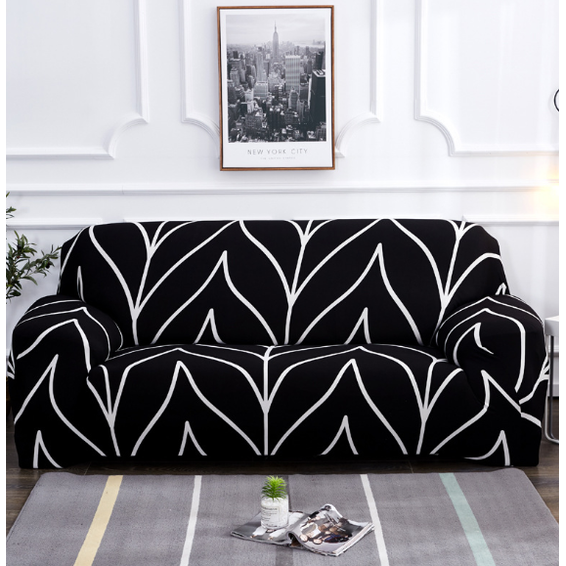 Stretch Sofa Cover Fitted Slipcover with Matching Cushion and Elasticized Hem Brown Leather - Image 12