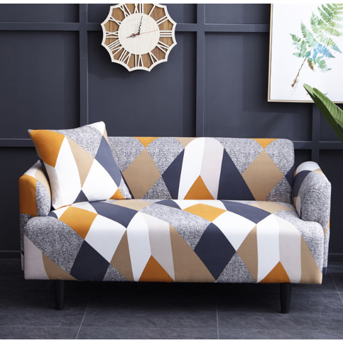 Stretch Sofa Cover Fitted Slipcover with Matching Cushion and Elasticized Hem Brown Leather - Image 13