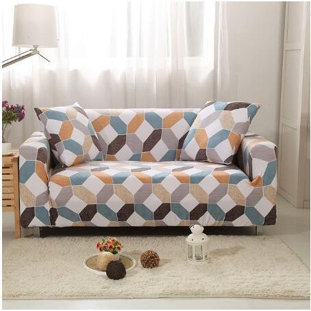 Stretch Sofa Cover Fitted Slipcover with Matching Cushion and Elasticized Hem Brown Leather - Image 18