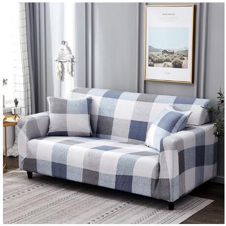 Stretch Sofa Cover Fitted Slipcover with Matching Cushion and Elasticized Hem Brown Leather - Image 21