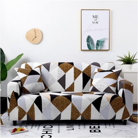 Stretch Sofa Cover Fitted Slipcover with Matching Cushion and Elasticized Hem Brown Leather - Image 22