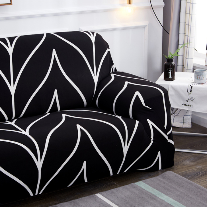 Stretch Sofa Cover Fitted Slipcover with Matching Cushion and Elasticized Hem Brown Leather - Image 25