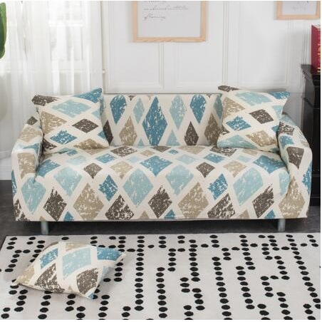 Stretch Sofa Cover Fitted Slipcover with Matching Cushion and Elasticized Hem Brown Leather - Image 26