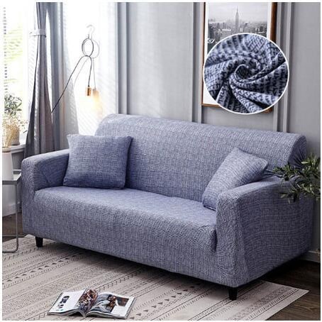 Stretch Sofa Cover Fitted Slipcover with Matching Cushion and Elasticized Hem Brown Leather - Image 5