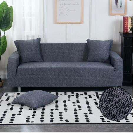 Stretch Sofa Cover Fitted Slipcover with Matching Cushion and Elasticized Hem Brown Leather - Image 7