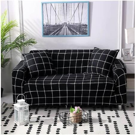 Stretch Sofa Cover Fitted Slipcover with Matching Cushion and Elasticized Hem Brown Leather - Image 9