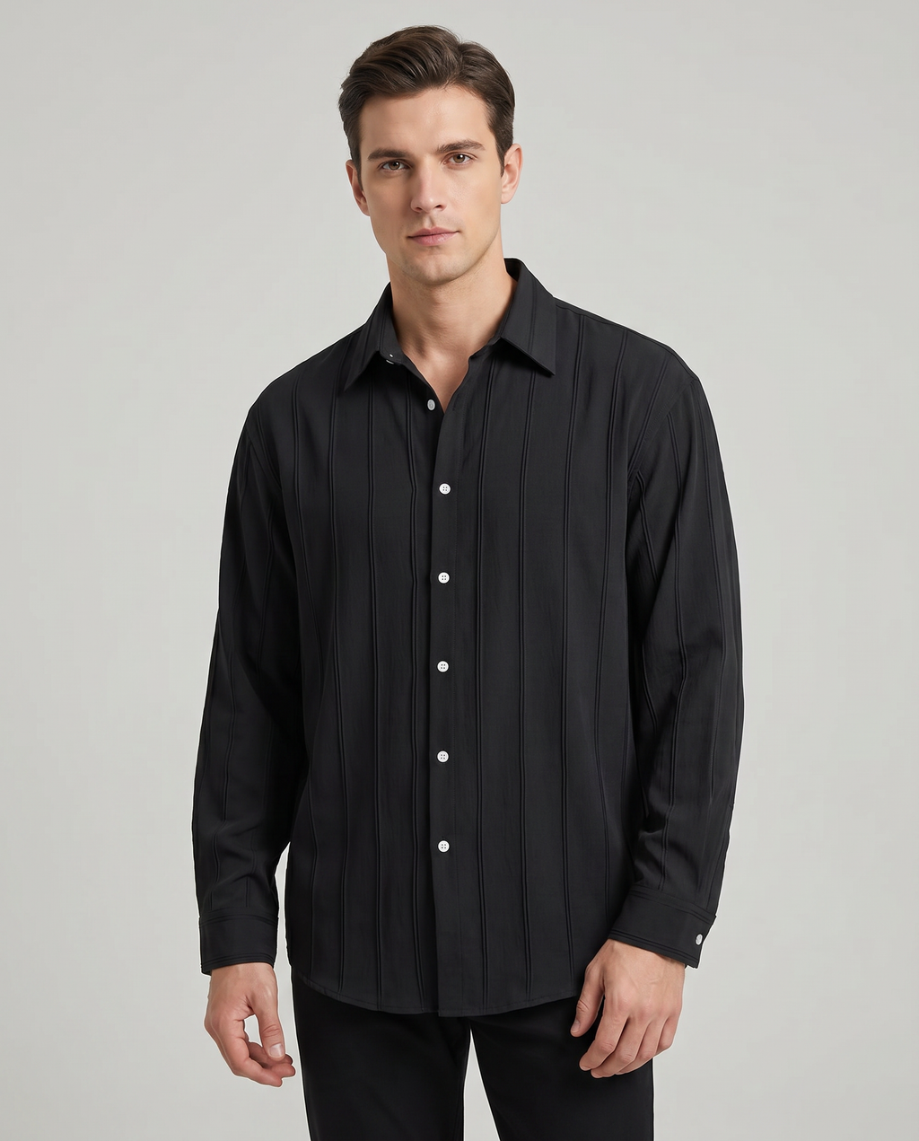 Stylish Long Sleeve Everyday Shirt for Men — detail view