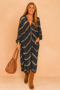 Stylish V-Neck Floral Print Maxi Dress | Modern Womens Fashion