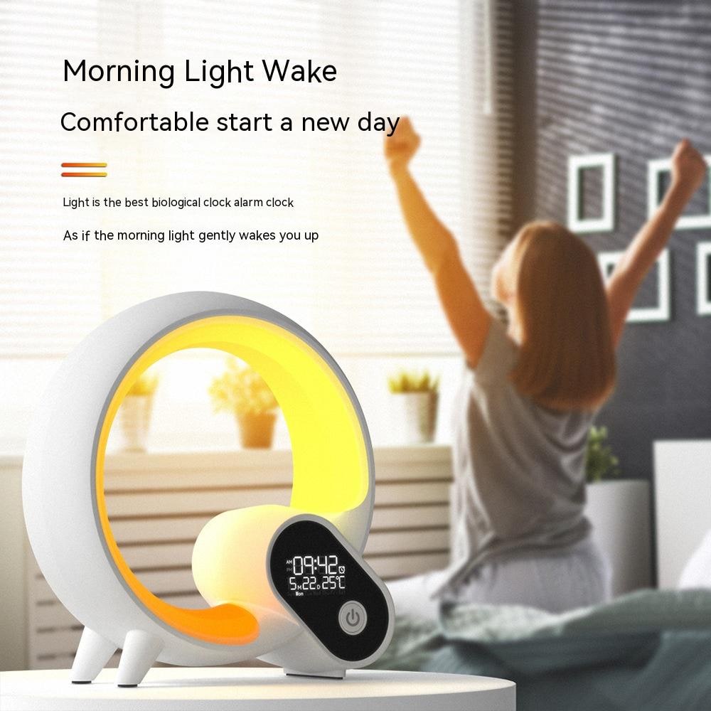 Sunrise Digital Alarm Clock with Sunlight Wake-Up Rgb Atmosphere Light and Remote Control - Image 3