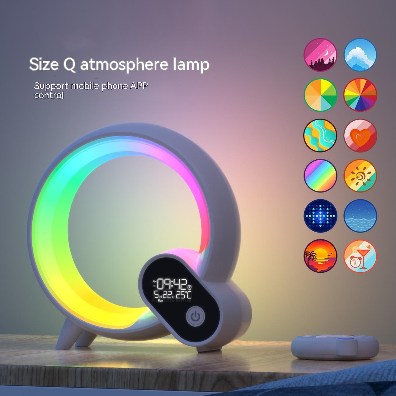 Sunrise Digital Alarm Clock with Sunlight Wake-Up Rgb Atmosphere Light and Remote Control - Image 5