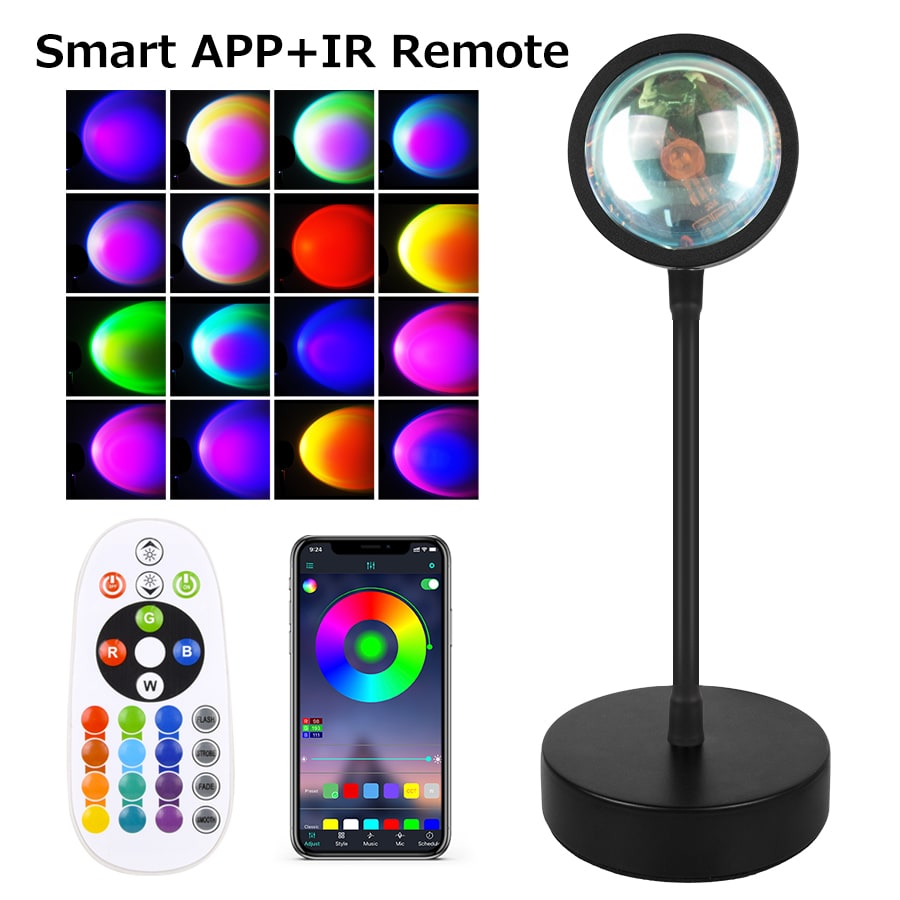 Sunset Lamp Projector with Adjustable Head and Power for Night Light Wall Decoration Ocean Wave - Image 12
