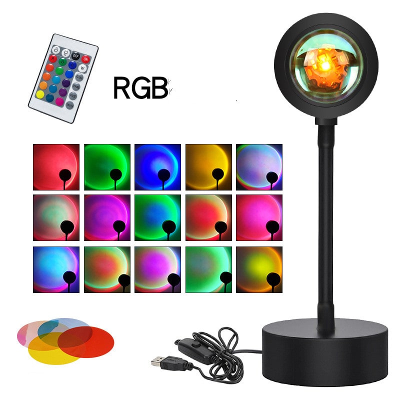 Sunset Lamp Projector with Adjustable Head and Power for Night Light Wall Decoration Ocean Wave - Image 17