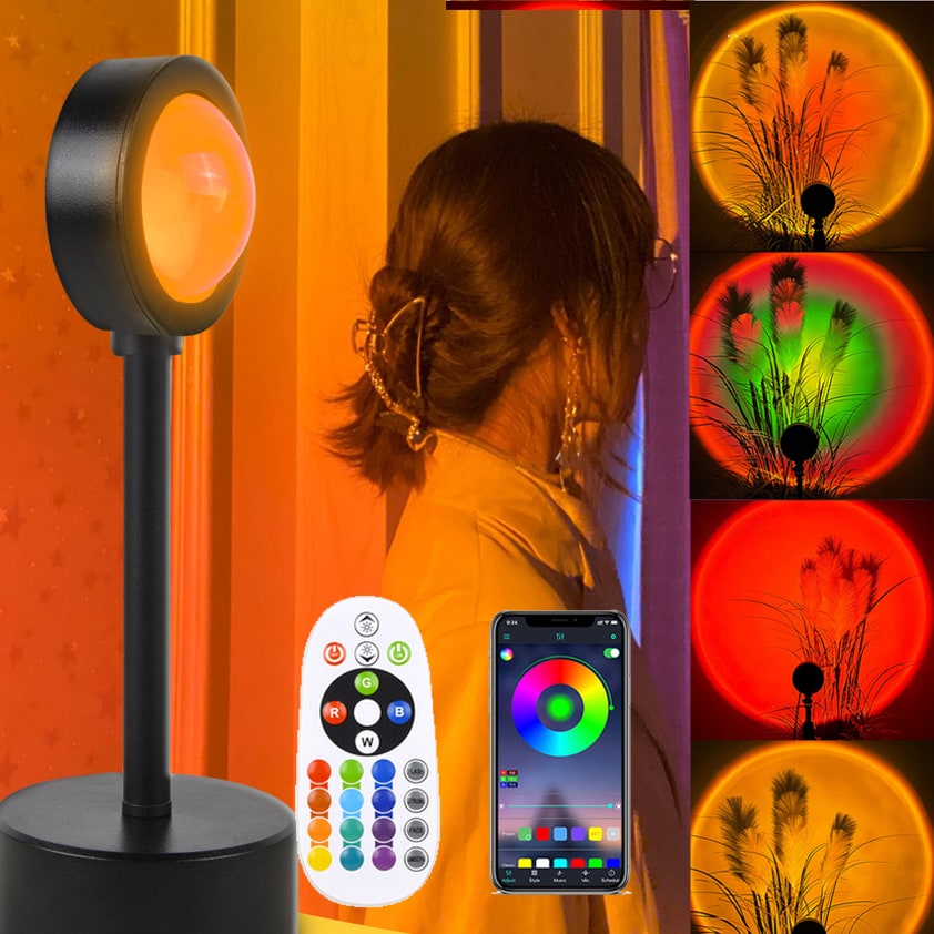 Sunset Lamp Projector with Adjustable Head and Power for Night Light Wall Decoration Ocean Wave - Image 20