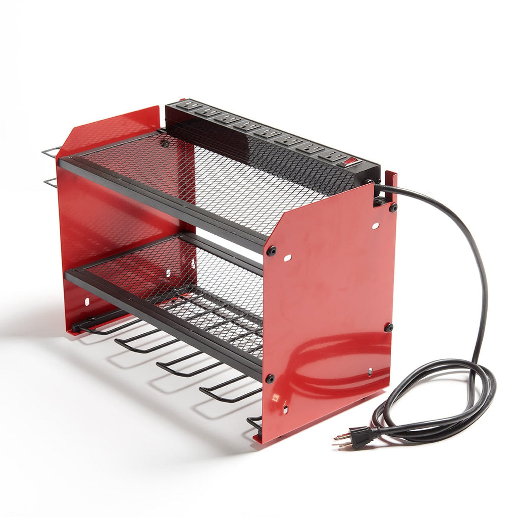 Surge Protected Power Strip Tool Organizer Wall Mounted Metal Eight Outlet Storage Rack - Image 6