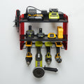 Surge Protected Power Strip Tool Organizer Wall Mounted Metal Eight Outlet Storage Rack - Image 7