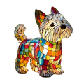 Table Lamp Animal Dog Stained Glass Mosaic Colorful Translucent Shaped - Image 2