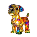 Table Lamp Animal Dog Stained Glass Mosaic Colorful Translucent Shaped - Image 3
