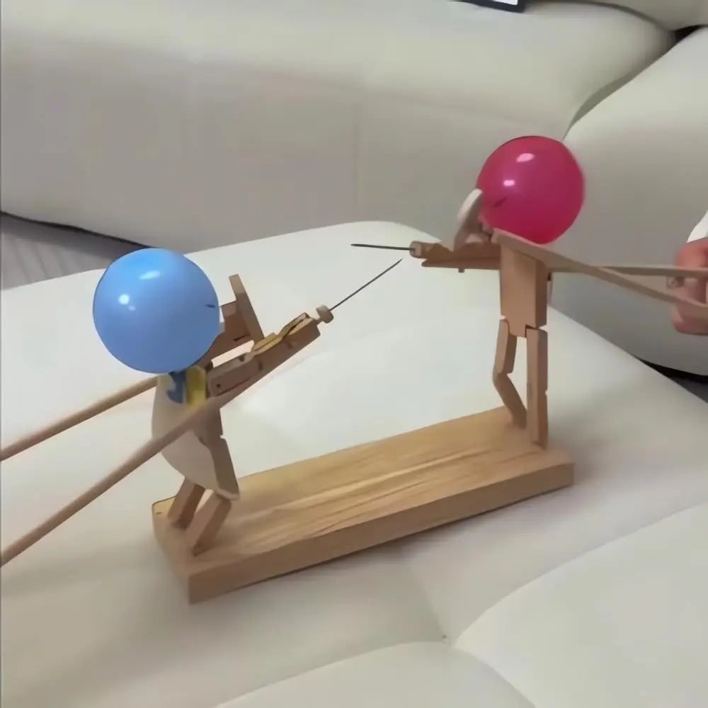 Tabletop Battle Game Balloon Head Puppet Wooden Toothpick Party - Image 3