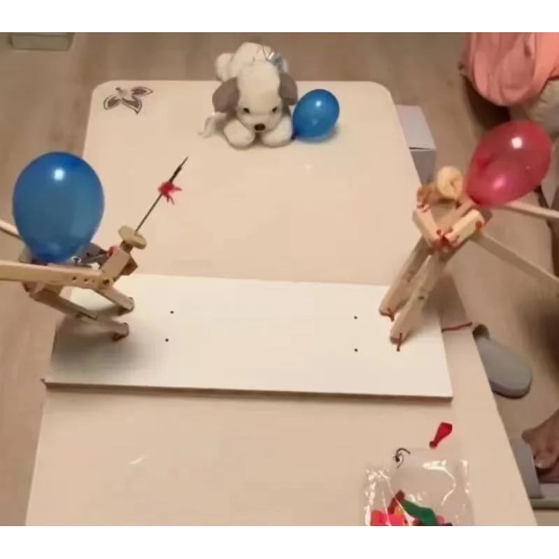 Tabletop Battle Game Balloon Head Puppet Wooden Toothpick Party - Image 4