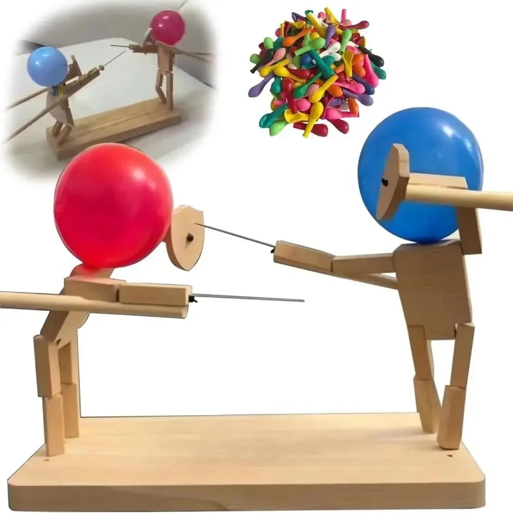 Tabletop Battle Game Balloon Head Puppet Wooden Toothpick Party - Image 6