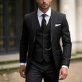 Tailored Peak Lapel Slim Fit Three-Piece Suit for Men — alternative angle