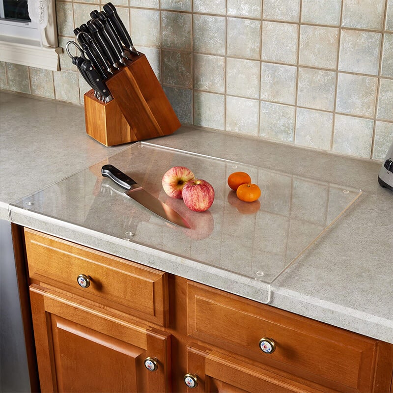 Tempered Glass Chopping Board with Non-Slip Acrylic Cutting Surface for Kitchen Food Preparation - Image 5