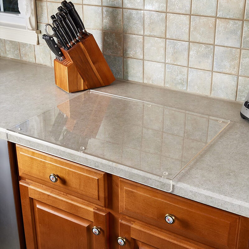 Tempered Glass Chopping Board with Non-Slip Acrylic Cutting Surface for Kitchen Food Preparation - Image 8