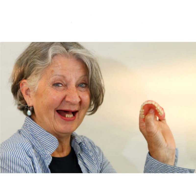Temporary False Teeth and Dentures with Soft Cushion Grip Upper Lower Set Snap - Image 2